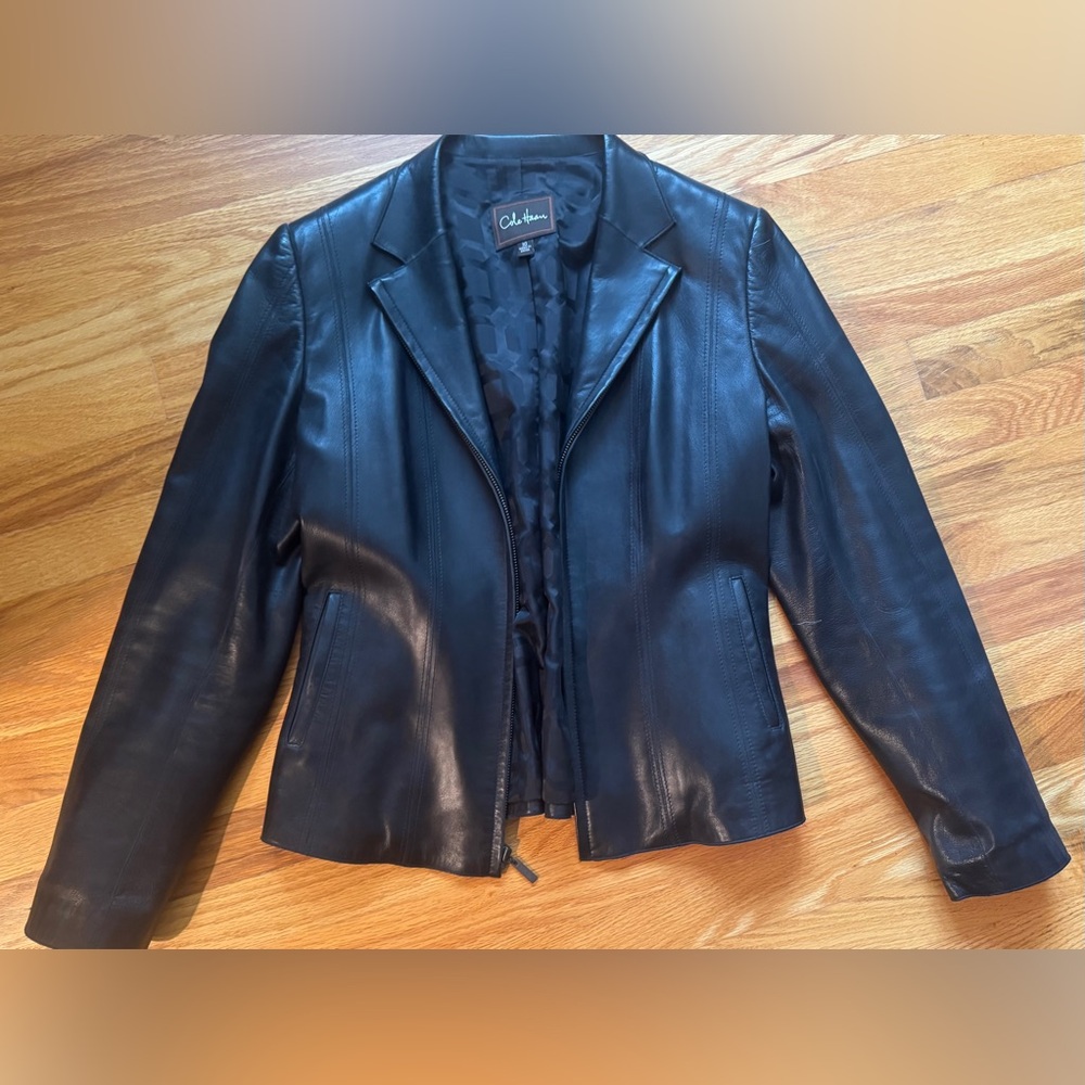 Cole Haan Genuine Leather Jacket Size 10